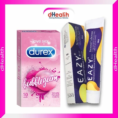 Picture of Durex Extra Thin Bubblegum Condoms - 10 Pcs Pack (India) & Eazy Jelly, 50g Personal lubricant Combo