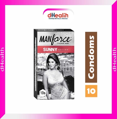 Picture of Manforce Sunny Edition Ribbed & Dotted Condom 10's pack (10x1=10 pcs)