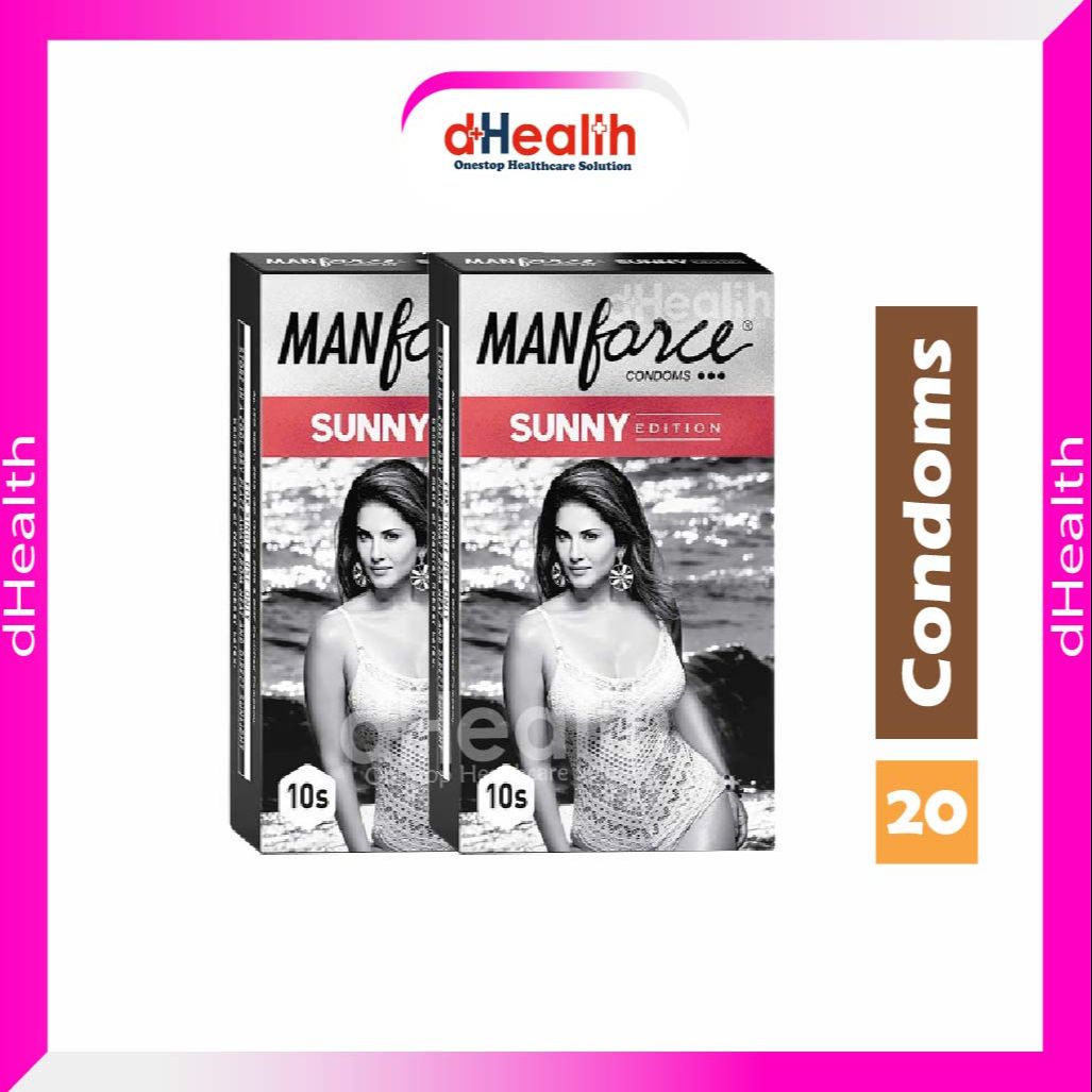 Picture of Manforce Sunny Edition Ribbed & Dotted Condom 2's Combo Pack of 10's (10x2=20 pcs)