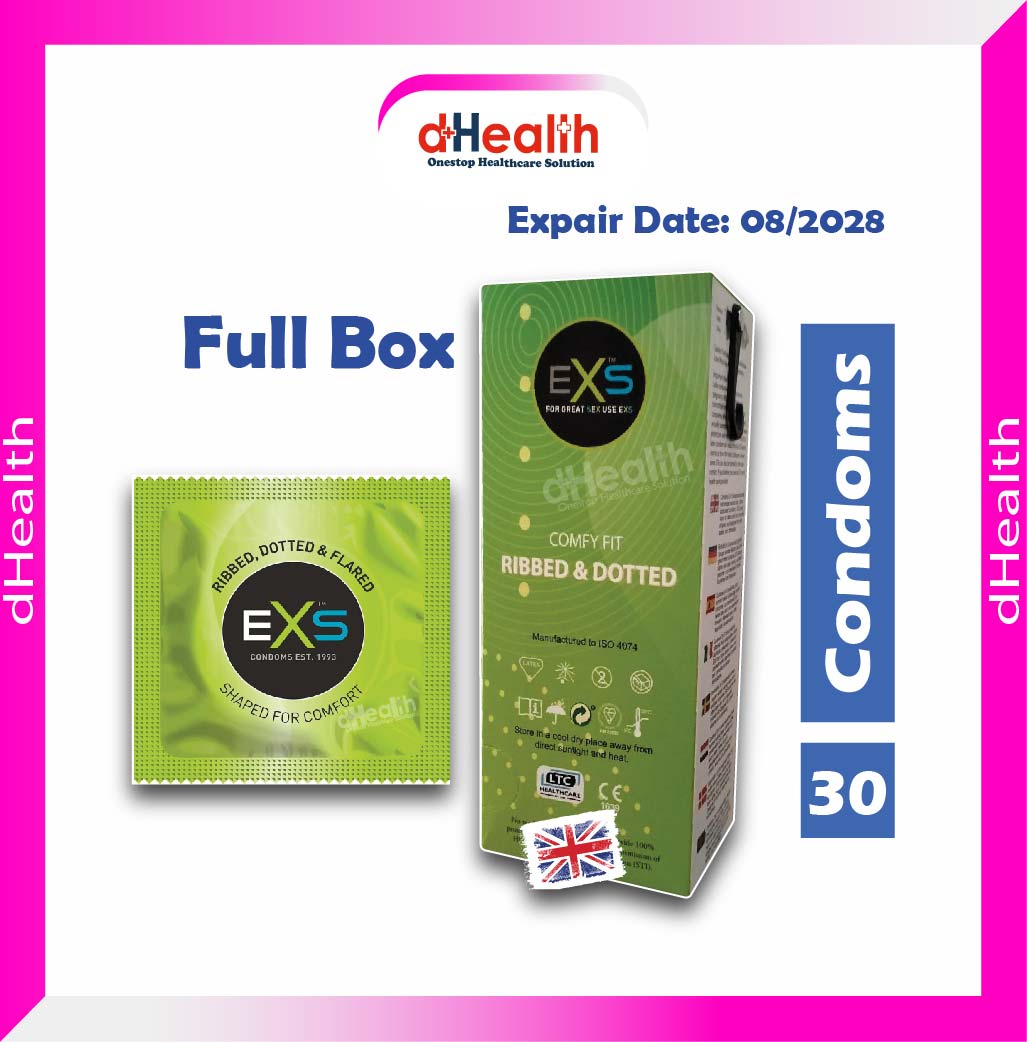 Picture of EXS Comfy Fit Condom Ribbed & Dotted Full Box (10's Pack 3x10=30pcs) (Made in UK)