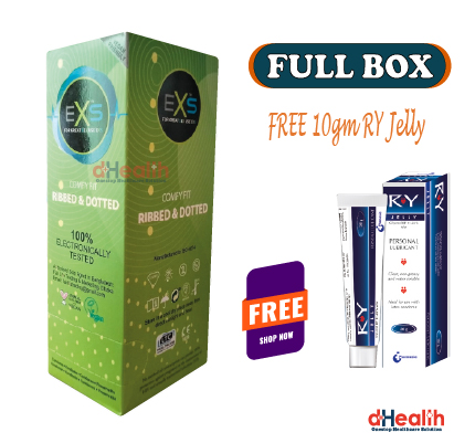 Picture of EXS Comfy Fit Condom Ribbed & Dotted Full Box (10's Pack 3x10=30pcs) (Made in UK)