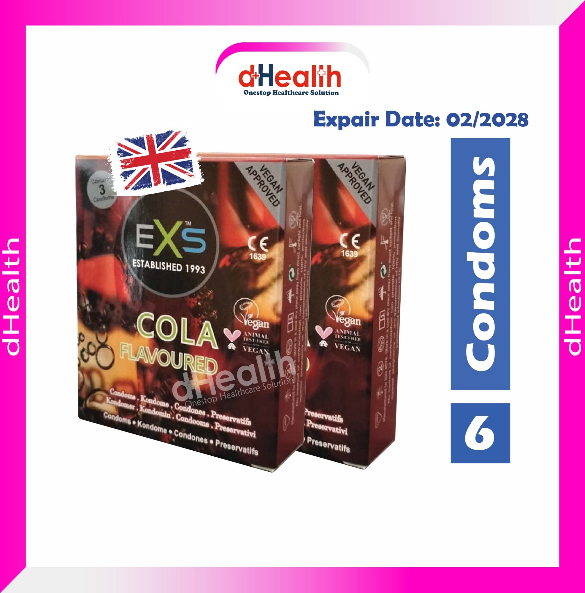 Picture of EXS Cola Flavoured Condom 2's Combo Pack (3x2)=6pcs (Made in UK)