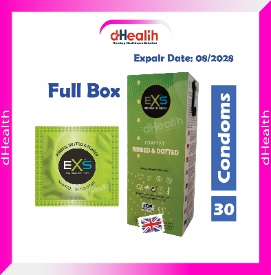 Picture of EXS Comfy Fit Ribbed & Dotted Condom Full Box / 10's Pack 3x10=30pcs (Made in UK)