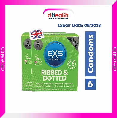 Picture of EXS Comfy Fit Ribbed & Dotted Condom 2's Combo Pack (2x3)=6pcs (UK)
