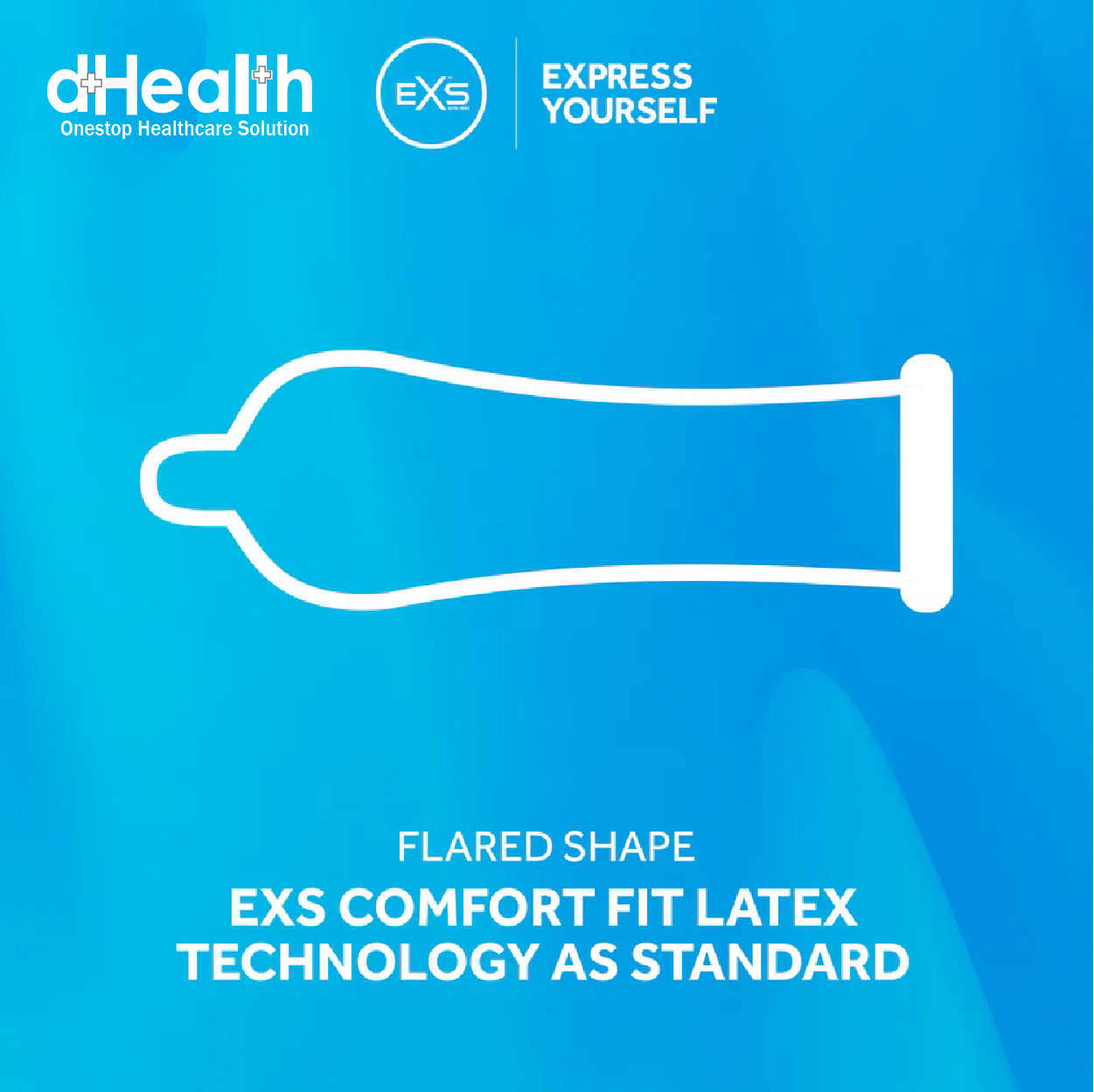 Picture of EXS Comfy Fit Ribbed & Dotted Condoms Single Pack (1x3)=3pcs (UK)