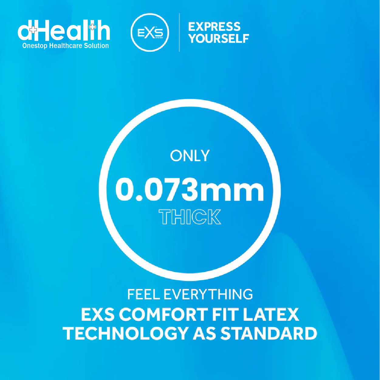 Picture of EXS Comfy Fit Ribbed & Dotted Condoms Single Pack (1x3)=3pcs (UK)