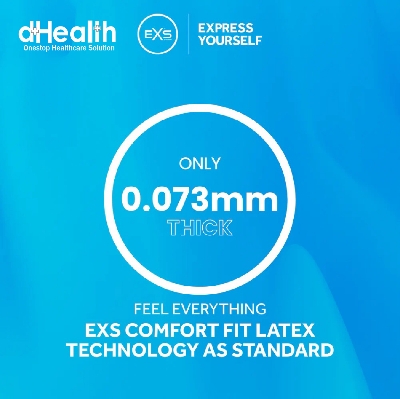 Picture of EXS Comfy Fit Ribbed & Dotted Condoms Single Pack (1x3)=3pcs (UK)