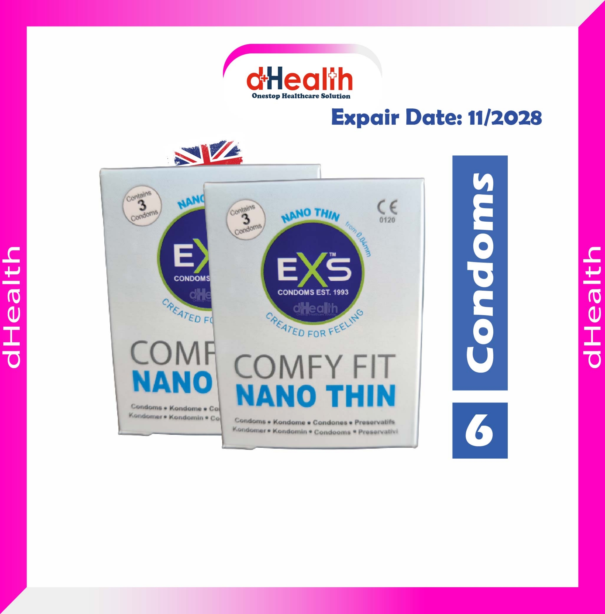 Picture of EXS Nano Thin Condom 2 Packets Combo