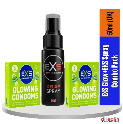 Picture of EXS 2's Glow Condom & 1 EXS Spray 50ml (UK) Combo Pack