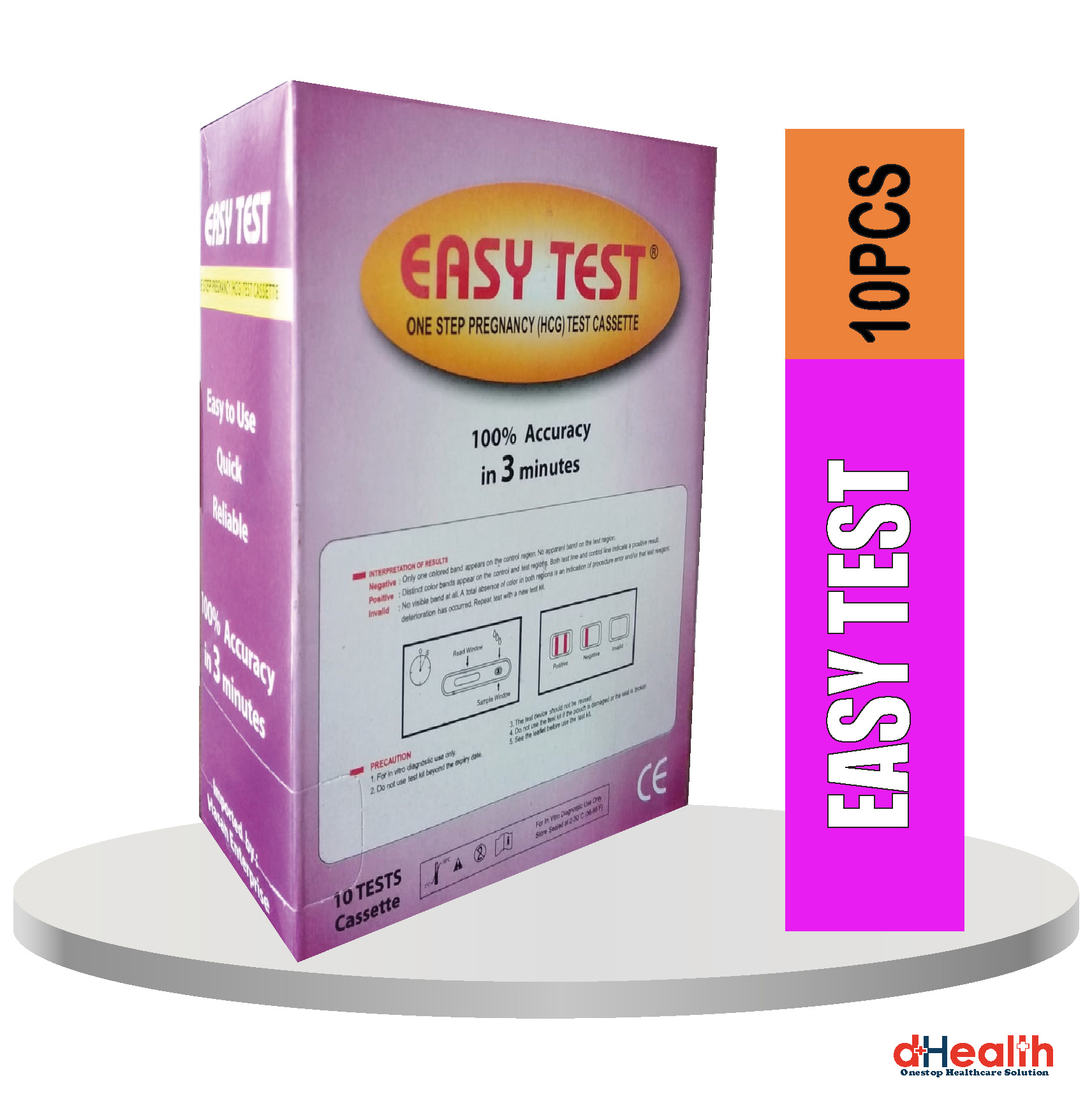 Picture of Easy Test Pregnancy Cassette / Easy Test Pregnancy Strip - 10 Pcs (Full Box)