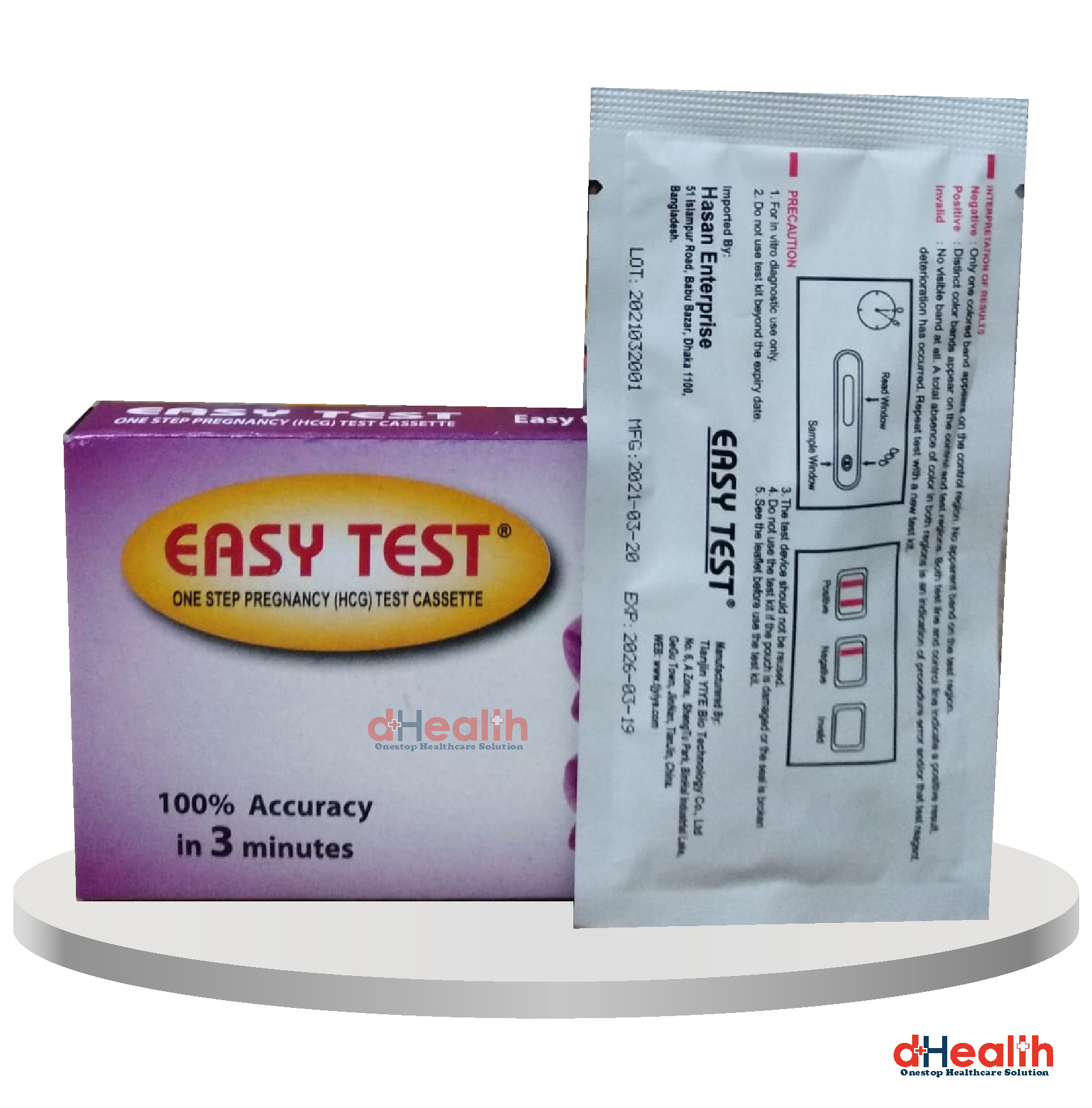 Picture of Easy Test Pregnancy Cassette / Easy Test Pregnancy Strip - 5 Pcs