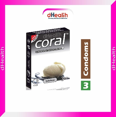 Picture of Coral Vanilla Flavor Condom Single Pack, 3 Pcs