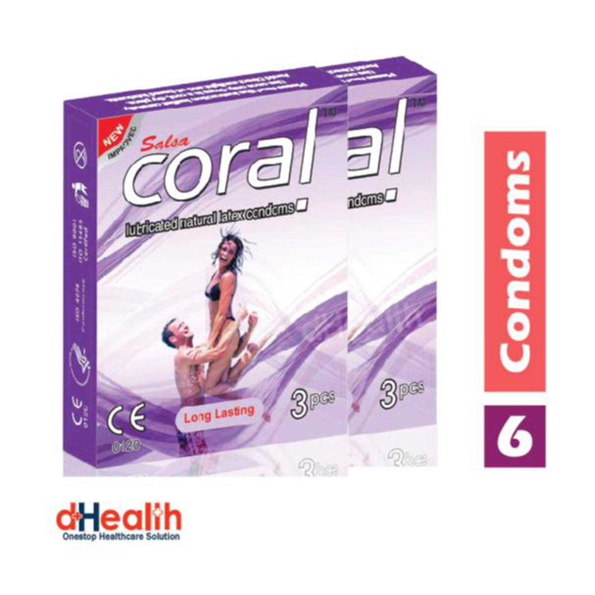 Picture of Coral Long Lasting Condom 2's Combo Pack, 6 Pcs