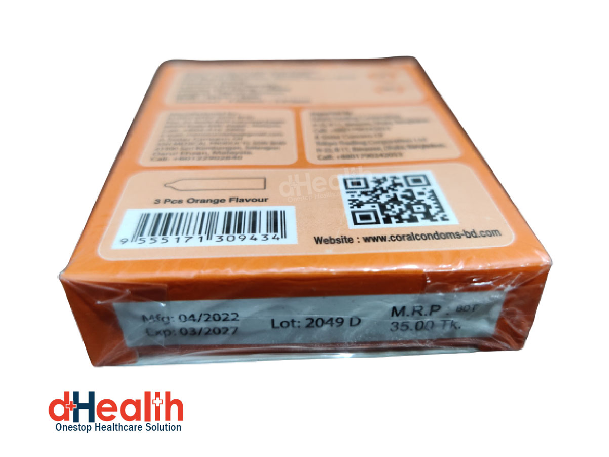 Picture of Coral Orange Flavor Condom Full Box / 10's Pack (30 Pcs)