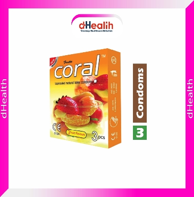 Picture of Coral 3 Fruits Flavor Condom Condom Single Pack, 3 Pcs