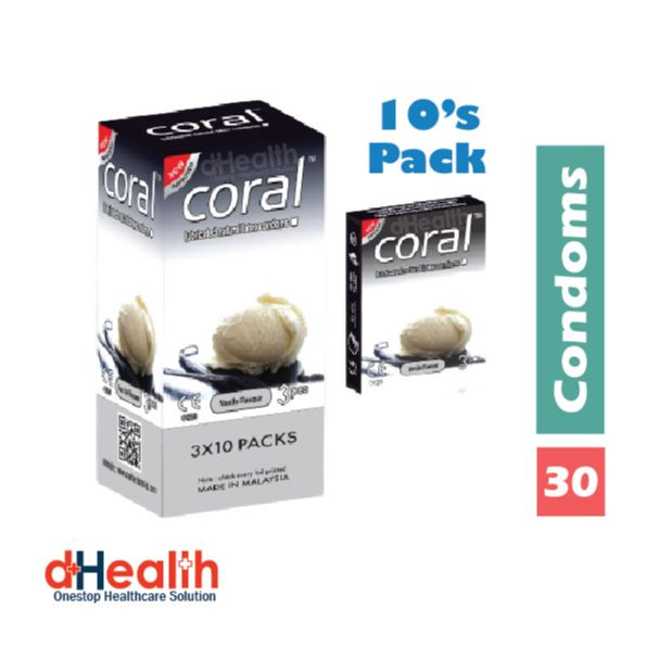 Picture of Coral Vanilla Flavor Condom Full Box/10'S Pack (30 Pcs)