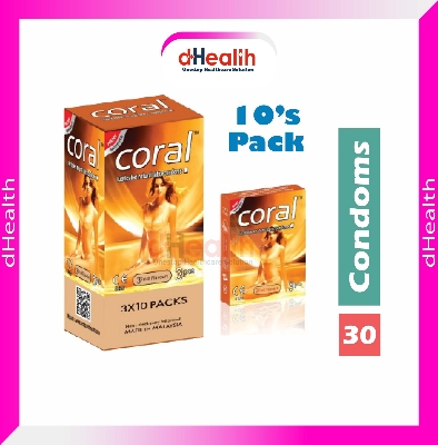 Picture of Coral 3 Fruits Girl Flavor Condom Full Box / 10's Pack (30 Pcs)