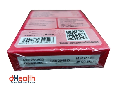 Picture of Coral Strawberry Flavor Condom Single Pack, 3 Pcs
