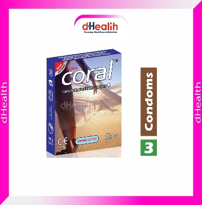 Picture of Coral supper dotted Condom Single Pack, 3 Pcs