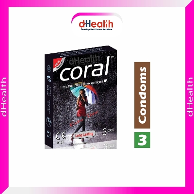 Picture of Coral Extra Time / Long Lasting Condom Single Pack, 3 Pcs
