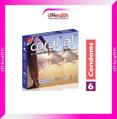 Picture of Coral Supper Dotted Condom 2's Combo Pack, 6 Pcs