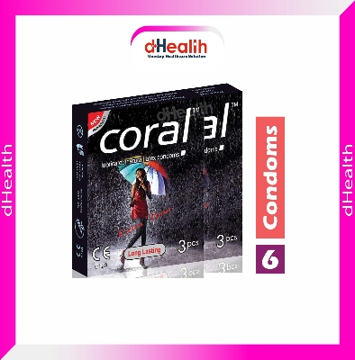 Picture of Coral Extra Time / Long Lasting Condom 2's Combo Pack, 6 Pcs