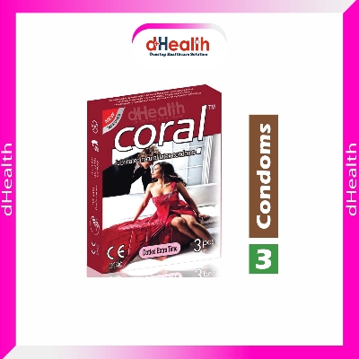 Picture of Coral Dotted Extra Time Condom Single Pack (3 Pcs)