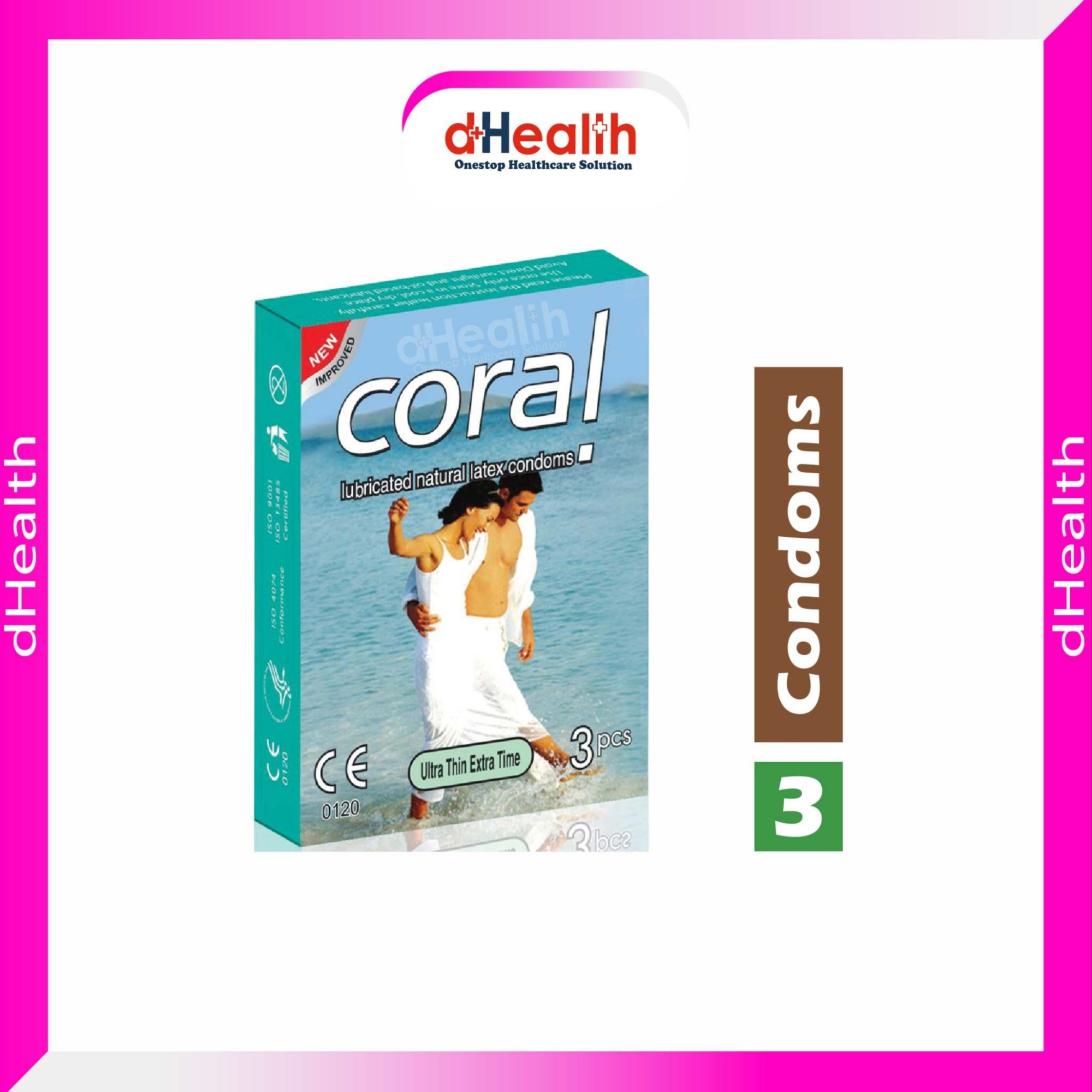 Picture of Coral Ultra Thin Extra Time Condom Single Pack, 3 Pcs