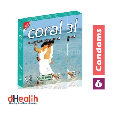 Picture of Coral Ultra Thin Extra Time Condom 2's Combo Pack, 6 Pcs