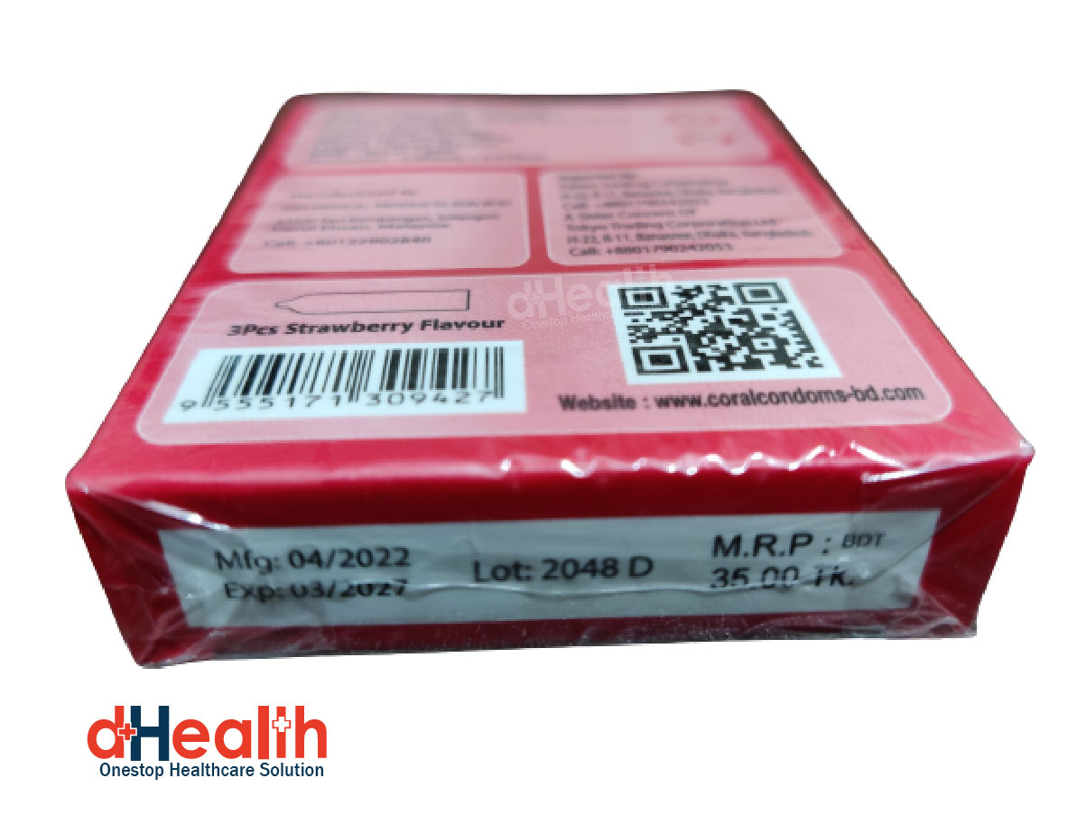 Picture of Coral Strawberry Flavor Condom Full Box / 10's Pack (30 Pcs)