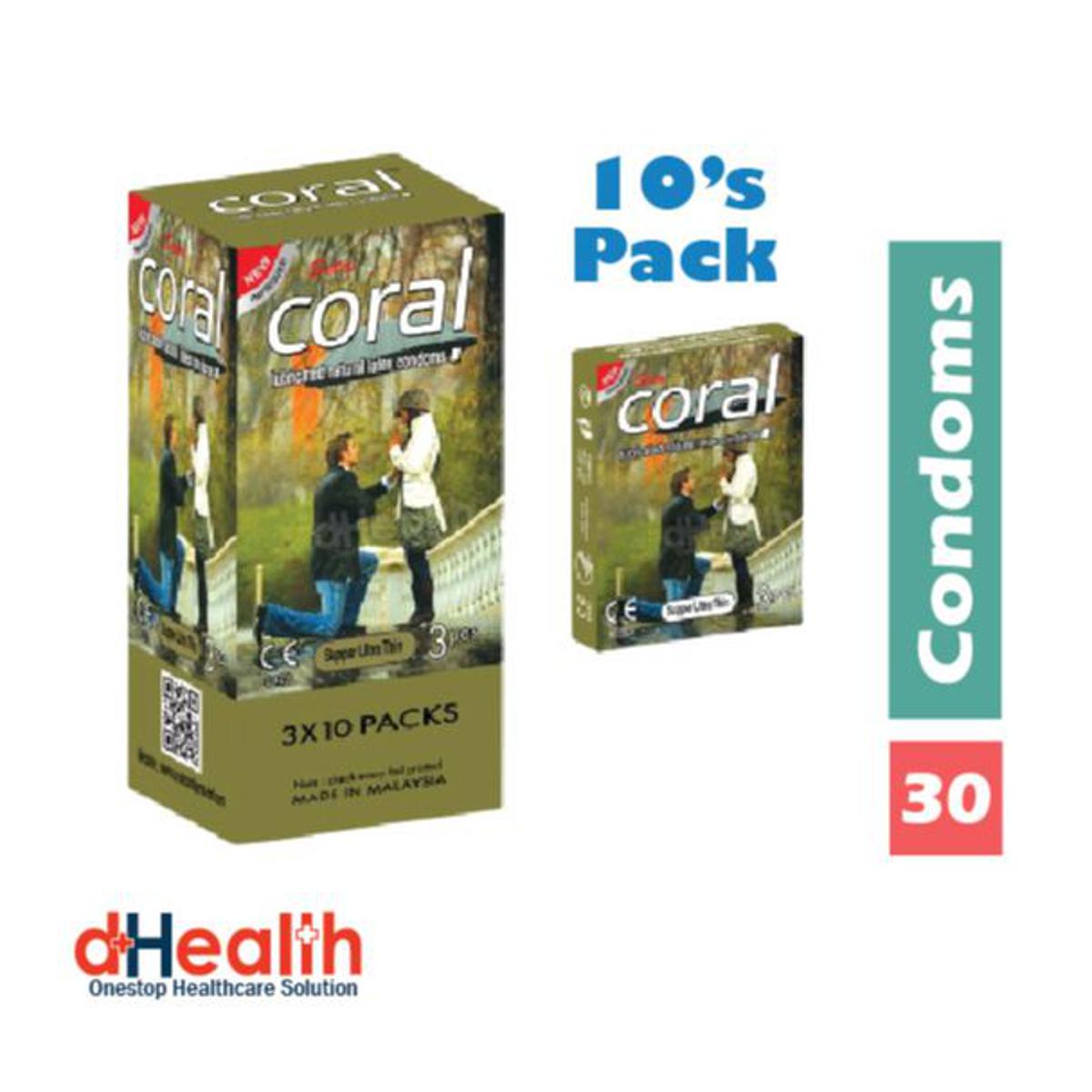 Picture of Coral Supper Ultra Thin Condom Full Box / 10'S Pack (30 Pcs)