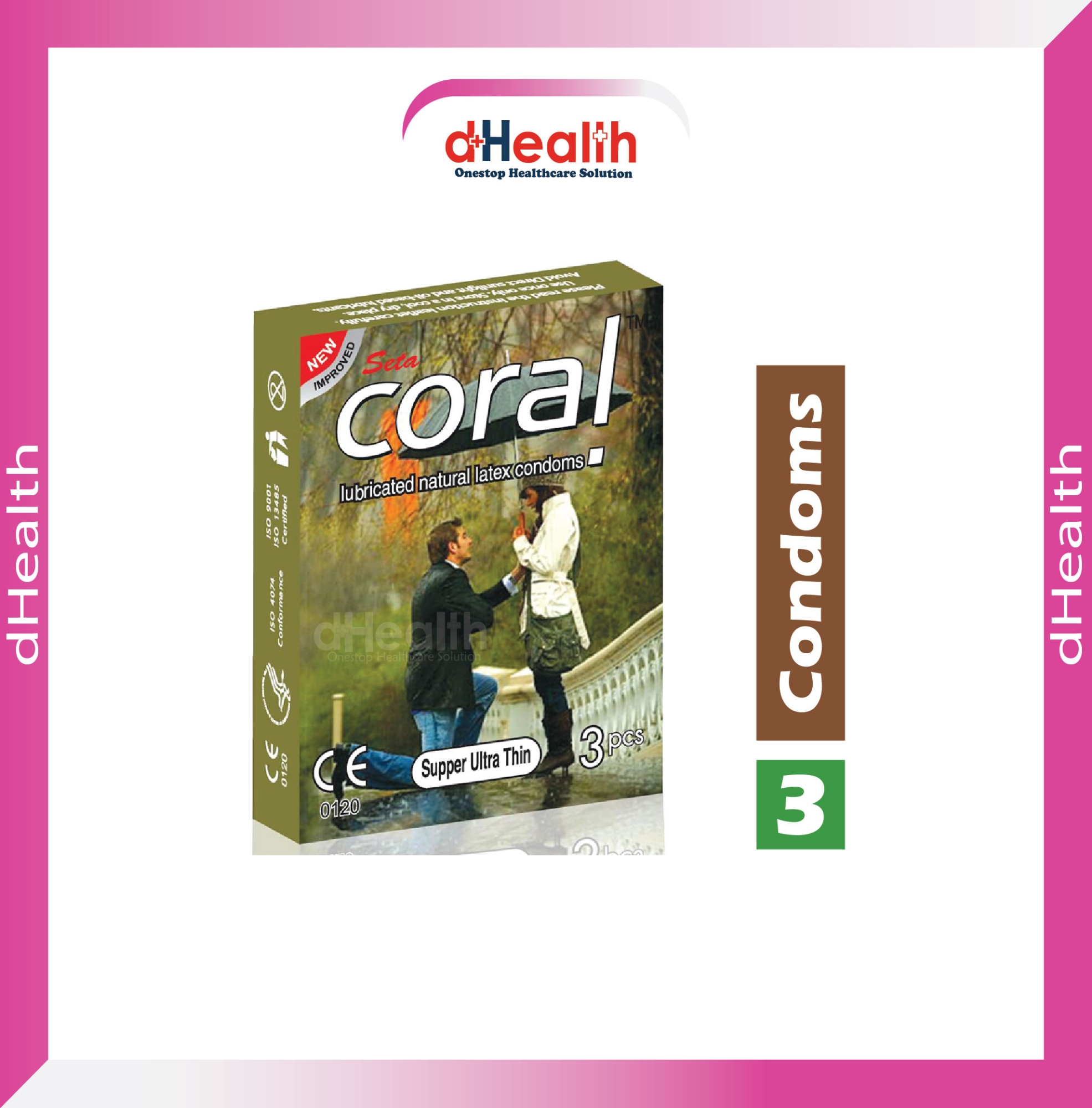 Picture of Coral Supper Ultra Thin Condom Full Box / 10'S Pack (30 Pcs)