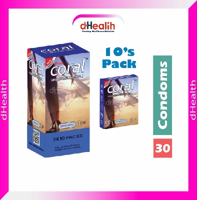 Picture of Coral Supper Dotted Condom Full Box / 10's Pack (30 Pcs)