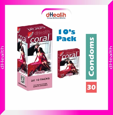 Picture of Coral Dotted Extra Time Full Box Condom / 10's Pack (30 Pcs)