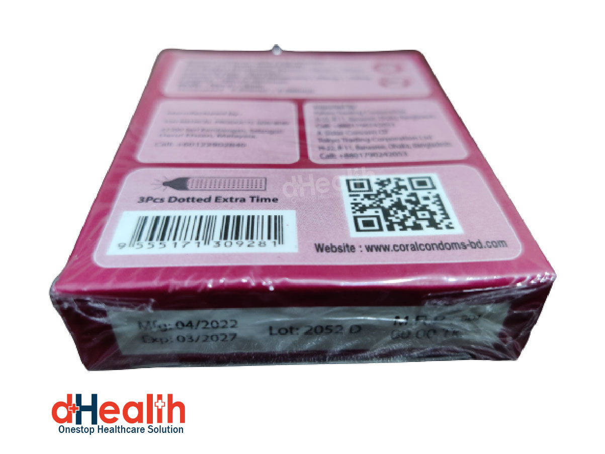 Picture of Coral Dotted Extra Time Full Box Condom / 10's Pack (30 Pcs)
