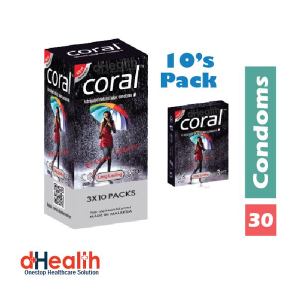 Picture of Coral Extra time/Long Lasting Condom Full Box / 10's Pack (30 Pcs)