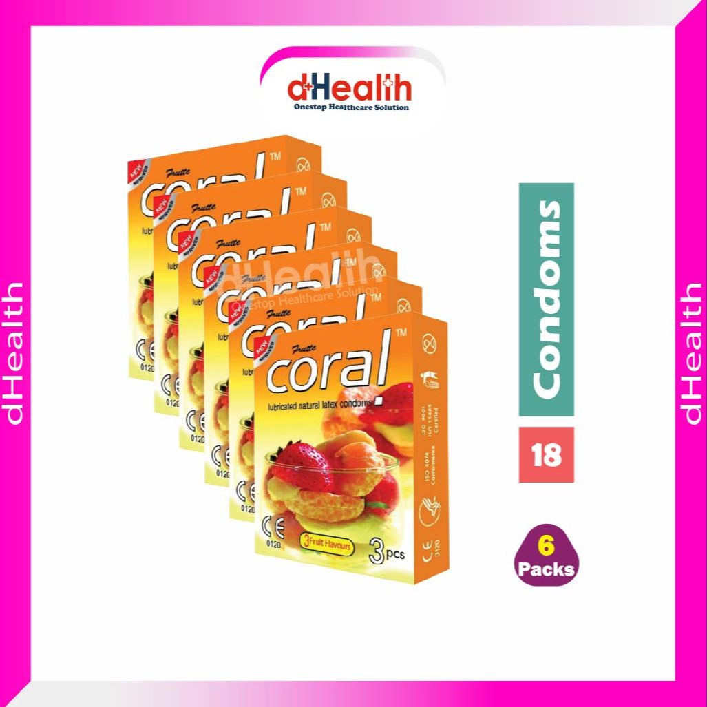 Picture of Coral 3 Fruits Flavor Condom Fruits 6's Pack (18 Pcs)