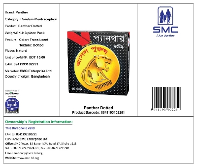 Picture of Panther Dotted Banana Flavored Condoms 2,s Combo Pack (3x2)=6pcs