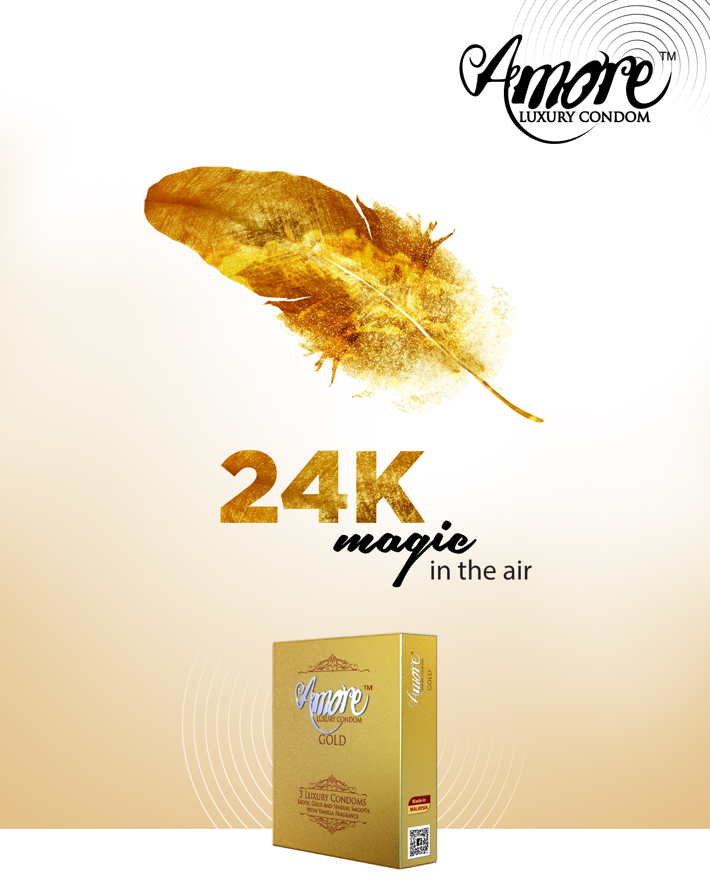 Picture of Amore Gold Luxury Condoms, Full Box (3x6=18pcs)