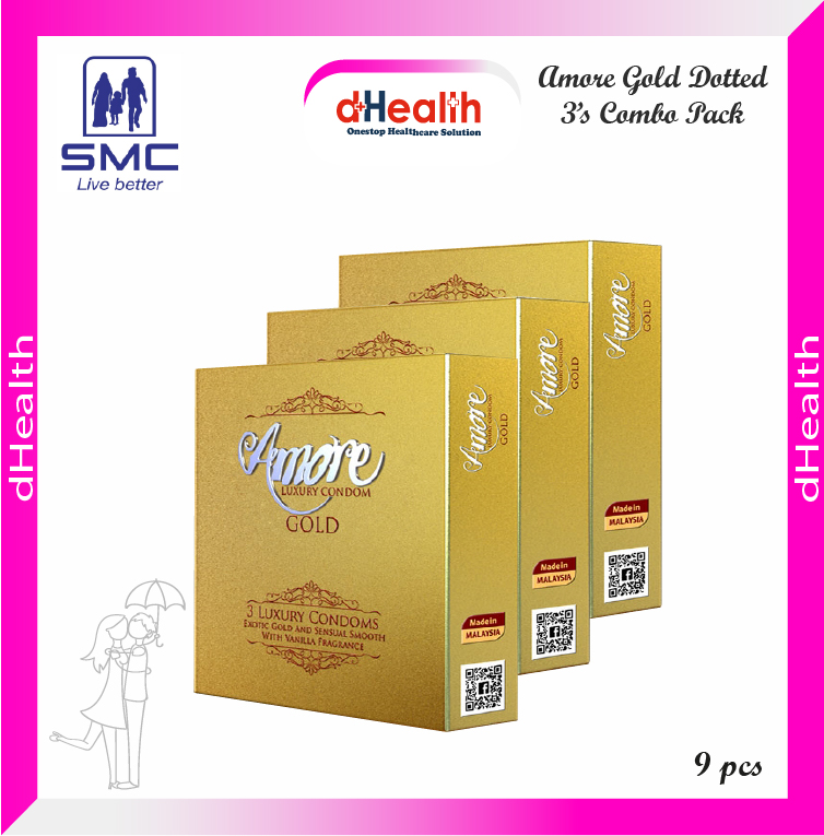Picture of Amore Gold Luxury Condoms, 3's Combo Pack (3x3=9pcs)
