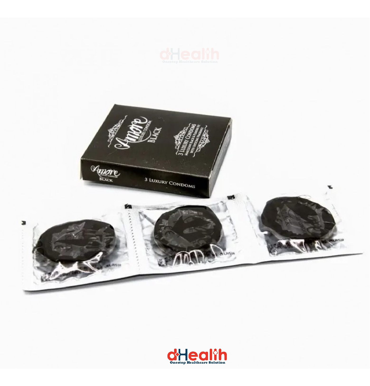 Picture of Amore Black Condoms, 3's Combo Pack (3x3=9pcs)