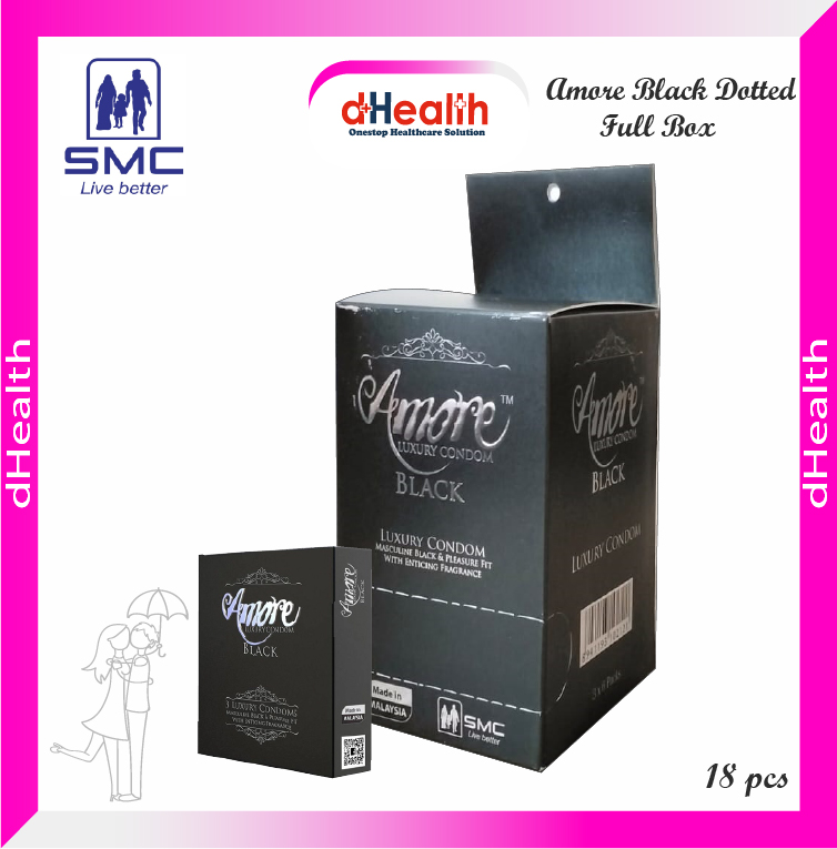 Picture of Amore Black Condoms, Full Box (3x6=18pcs)