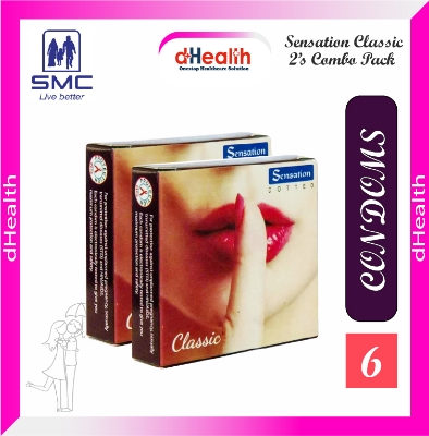Picture of Sensation Dotted Classic Condom 2,s Combo Pack (3x2=6)
