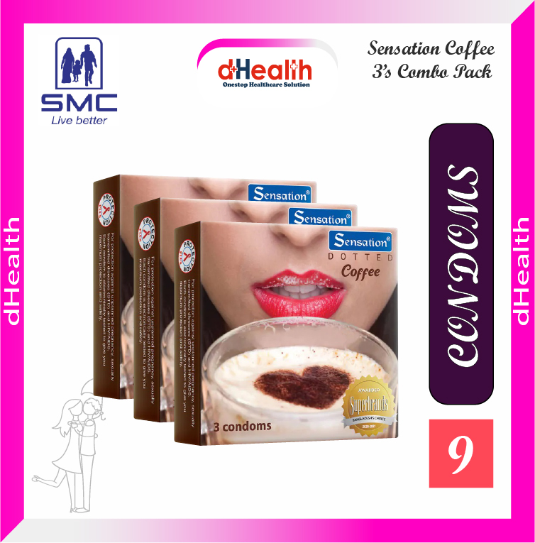 Picture of Sensation Dotted Coffee Condoms 3,s Combo Pack (3x3=9)