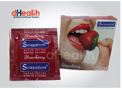 Picture of Sensation Supper Dotted Strawberry Condoms 3,s Pack (3x3=9)