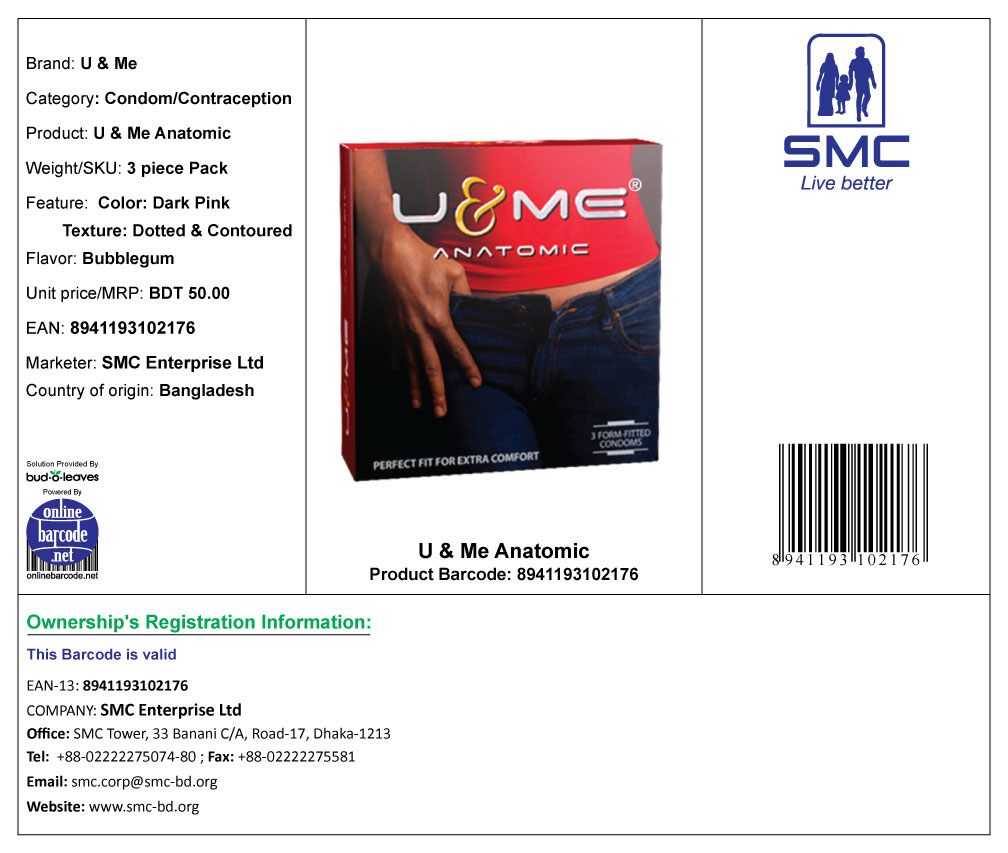 Picture of U & ME Anatomic Condom 3,s Combo Pack (3x3=9)