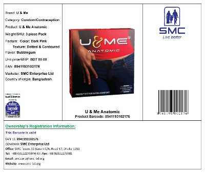 Picture of U & ME Anatomic Condom 3,s Combo Pack (3x3=9)