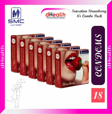 Picture of Sensation Supper Dotted Strawberry Condom 5,s Pack (3x5=15)
