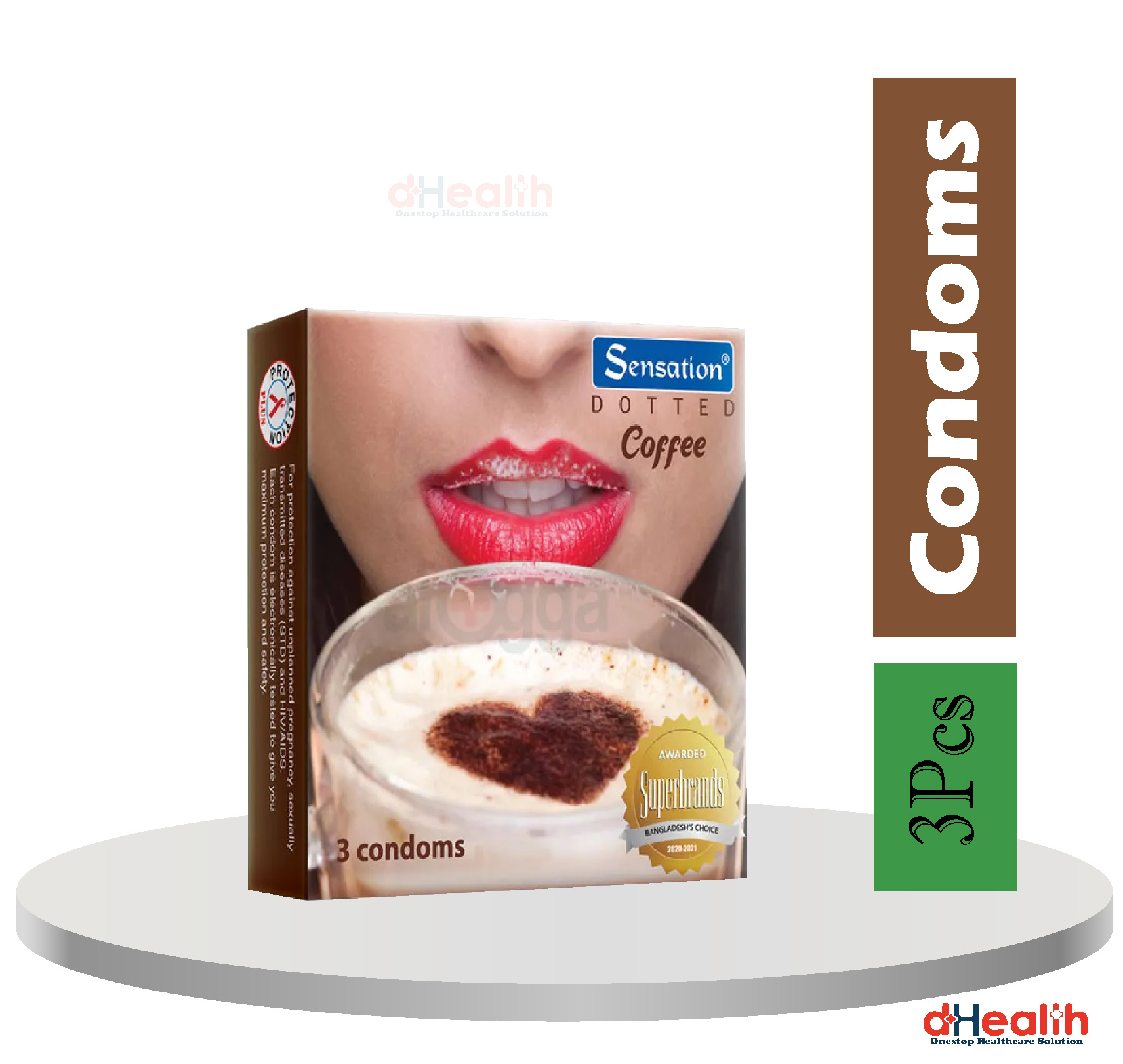 Picture of Sensation Dotted Coffee -1 + Panther Banana -1 +U & Me Anatomic -1 pcs  Condoms 3,s Combo Pack (3x3)=9pcs