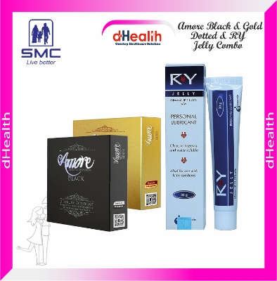 Picture of RY Jelly 30gm 1 Pc & Amore Black & Gold Condoms 2 Pack (6pcs)